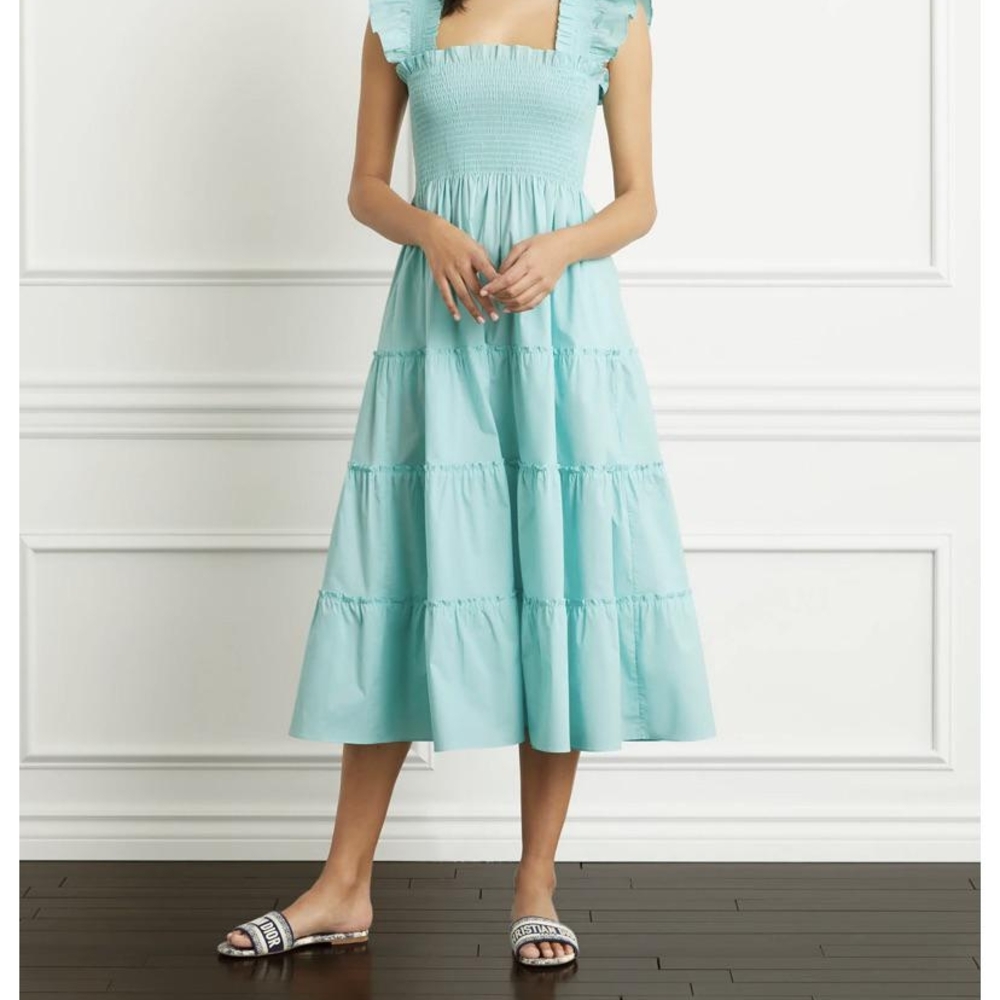 Elegant Aqua Midi Dress